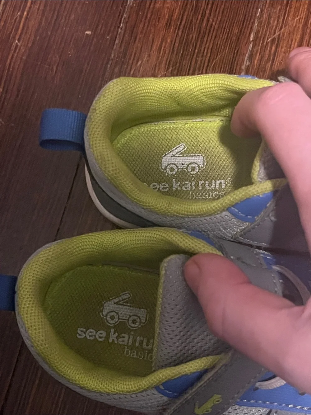 See Kai Run Gray, Blue and Lime Kids Sneakers
